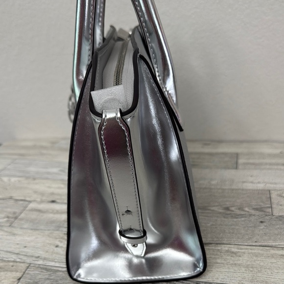 Michael Kors Avril Small Silver Satchel NWT - Picture 5 of 16